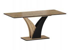 Стіл обідній розкладний VENTO Дуб артизан / Чорний 120(160)X68