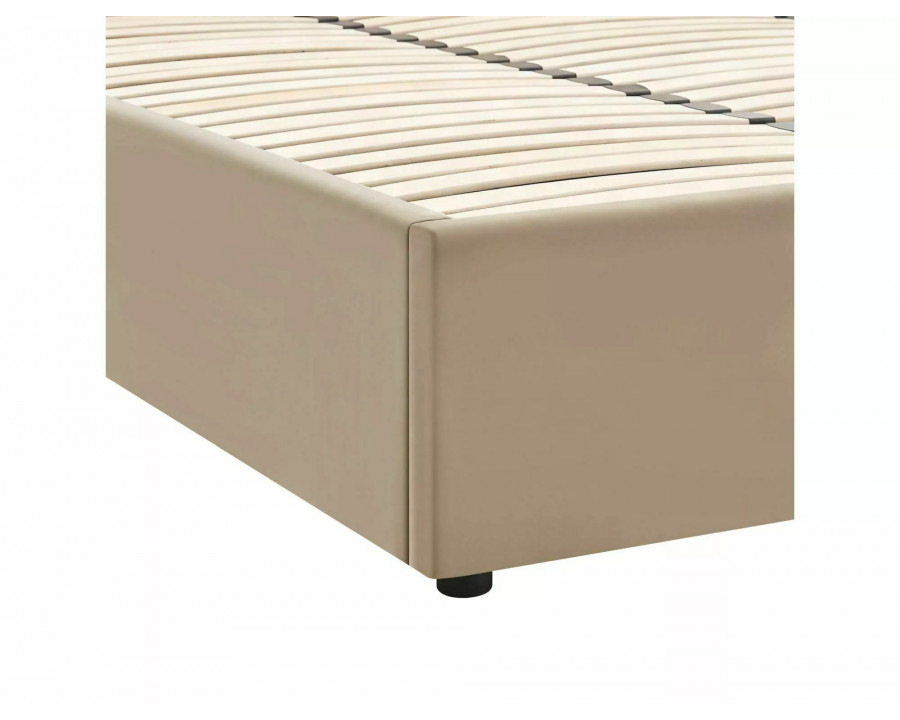 Ліжко полуторне м'яке Lumia Velvet 140×200 Темно-бежева велюр Bluvel