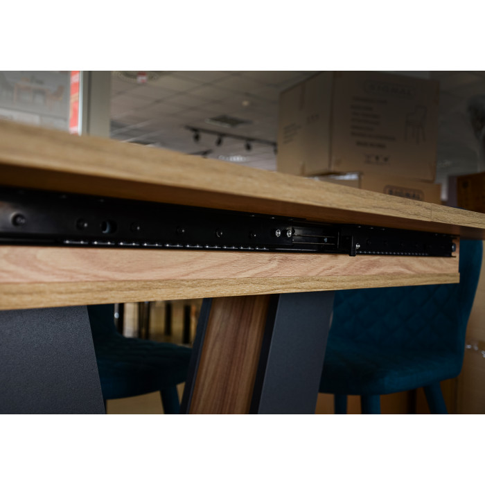 Стіл обідній Torino 140(180)x80 Блеквуд Ячмінний / Графіт
