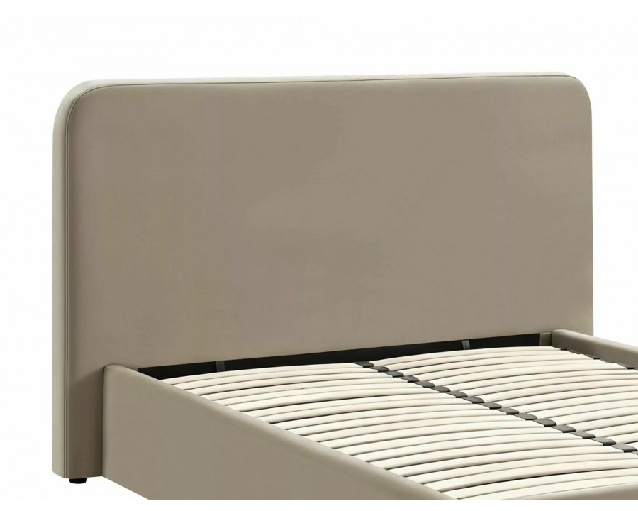 Ліжко двоспальне м'яке Lumia Velvet 160×200 Темно-бежева велюр Bluvel