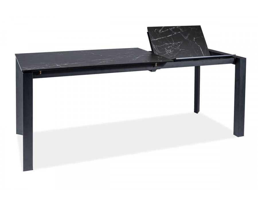 Стіл METROPOL CERAMIC чорний ефект мармуру/чорний мат 120(180)X80