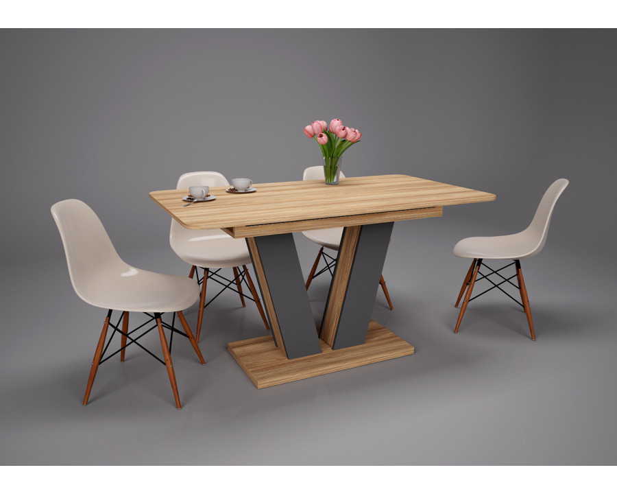 Стіл обідній Torino 140(180)x80 Блеквуд Ячмінний / Графіт