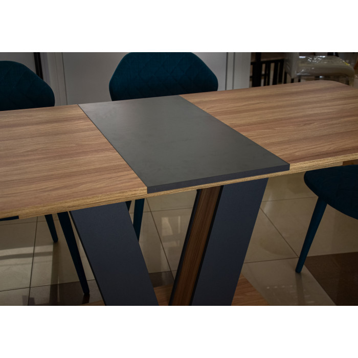 Стіл обідній Torino 140(180)x80 Блеквуд Ячмінний / Графіт