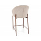 Напівбарний стілець кухонний Kioto H-2 Світло-бежева тканина / Горіх каркас
