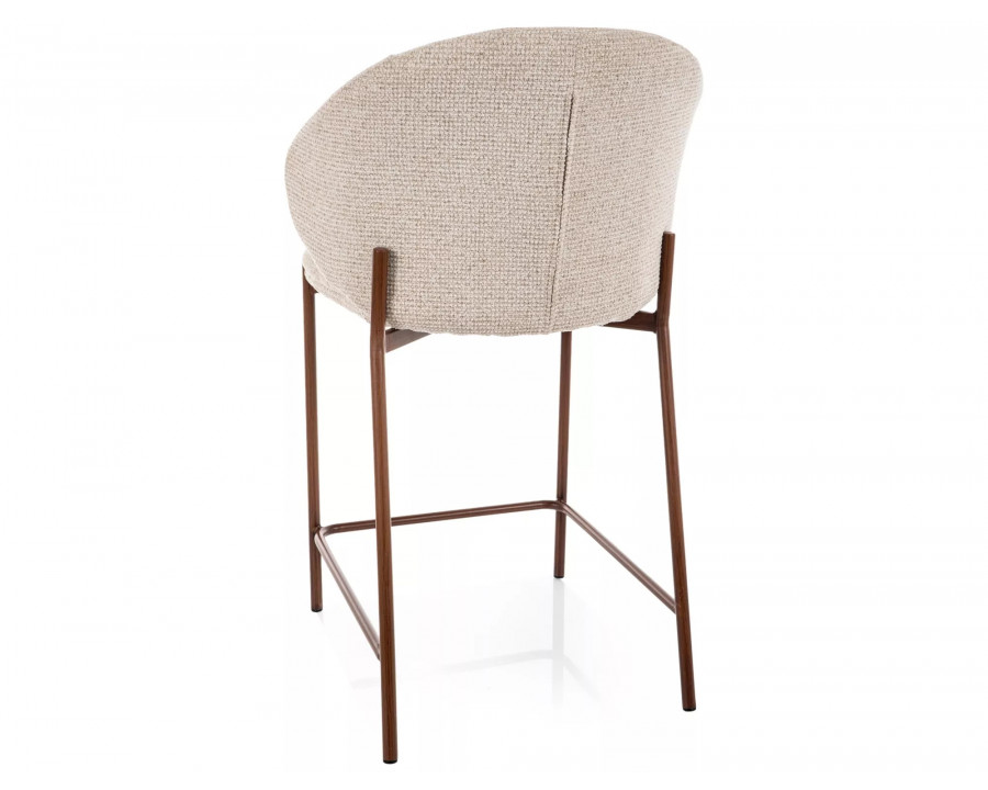 Напівбарний стілець кухонний Kioto H-2 Світло-бежева тканина / Горіх каркас