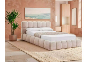 Ліжко полуторне м'яке Parma Raven 140×200 Бежева тканина