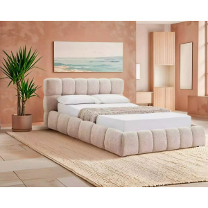 Ліжко полуторне м'яке Parma Raven 140×200 Бежева тканина