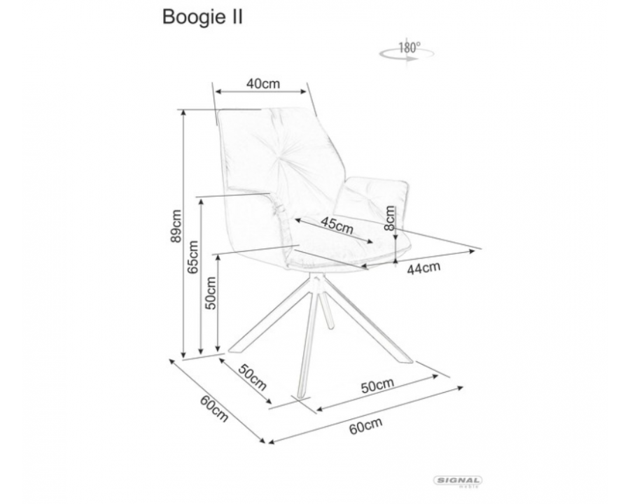Стілець BOOGIE II VELVETчорний каркас/чорний