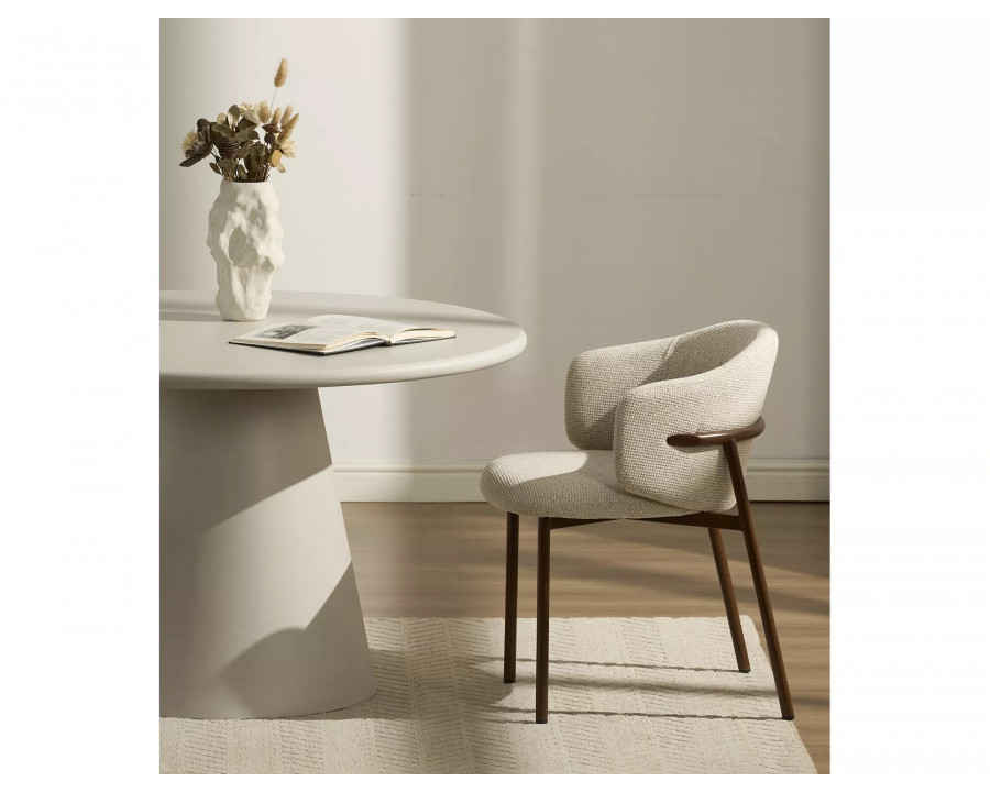 Стіл обідній кухонний Aurora ø120 см МДФ + мікроцемент Світло-сірий / Світло-сірий каркас