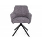 Стілець кухонний обідній м'який Notti Leo Сіра тканина / Чорний каркас
