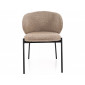 Стілець кухонний обідній м'який Kioto Бежева тканина / Чорний каркас