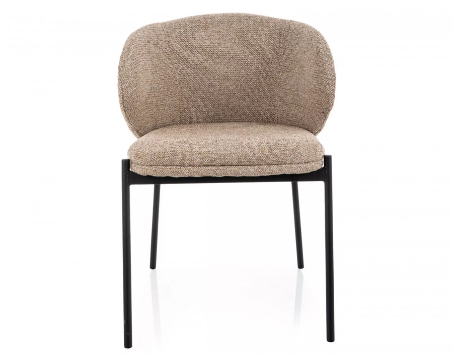 Стілець кухонний обідній м'який Kioto Бежева тканина / Чорний каркас
