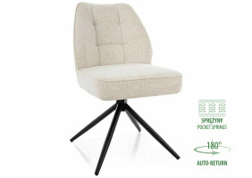 Стілець кухонний обідній м'який John Raven Світло-бежева тканина / Чорний каркас