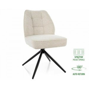 Стілець кухонний обідній м'який John Raven Світло-бежева тканина / Чорний каркас