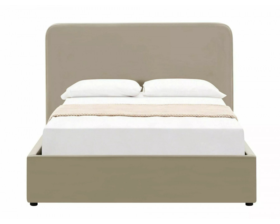 Ліжко двоспальне м'яке Lumia Velvet 160×200 Темно-бежева велюр Bluvel