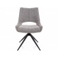 Стілець кухонний обідній м'який Fino I Сіра тканина Noelle / Чорний каркас