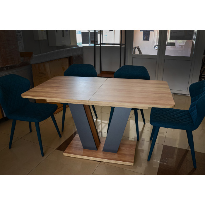 Стіл обідній Torino 140(180)x80 Блеквуд Ячмінний / Графіт
