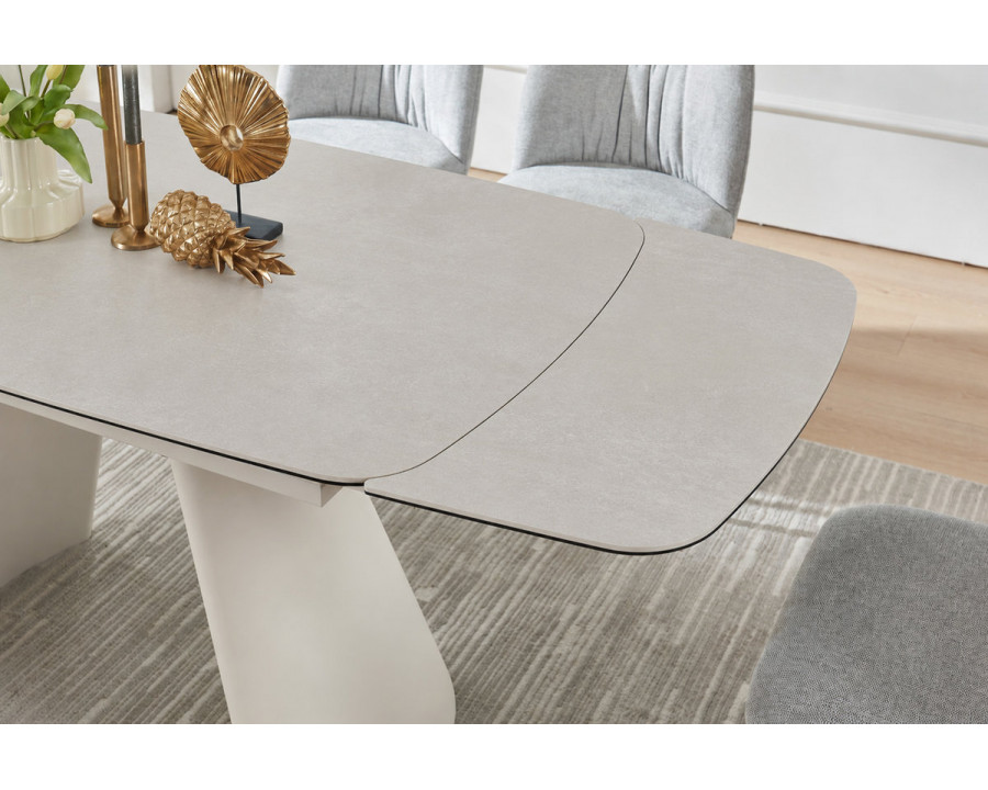 Стіл обідній розкладний BROOKLYN CERAMIC 140(200)*80 сірий мат / кашемір