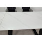 Стіл обідній розкладний BERNARD CERAMIC 140(200)*90 білий мат/чорний