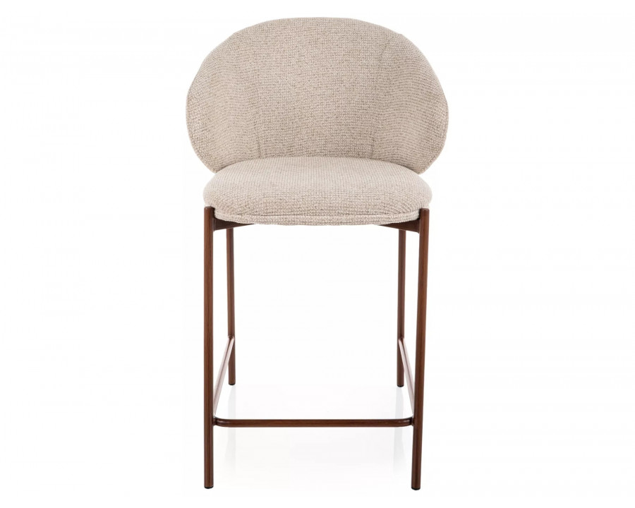 Напівбарний стілець кухонний Kioto H-2 Світло-бежева тканина / Горіх каркас