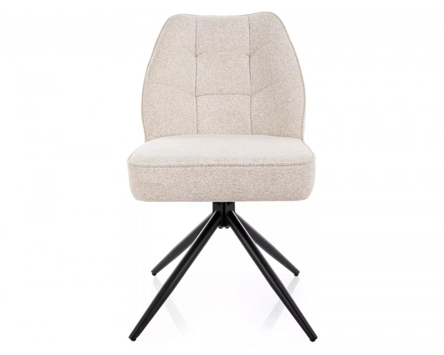 Стілець кухонний обідній м'який John Raven Світло-бежева тканина / Чорний каркас
