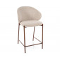 Напівбарний стілець кухонний Kioto H-2 Світло-бежева тканина / Горіх каркас