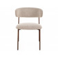 Стілець кухонний обідній м'який Elton D Бежева тканина Noelle / Горіх каркас