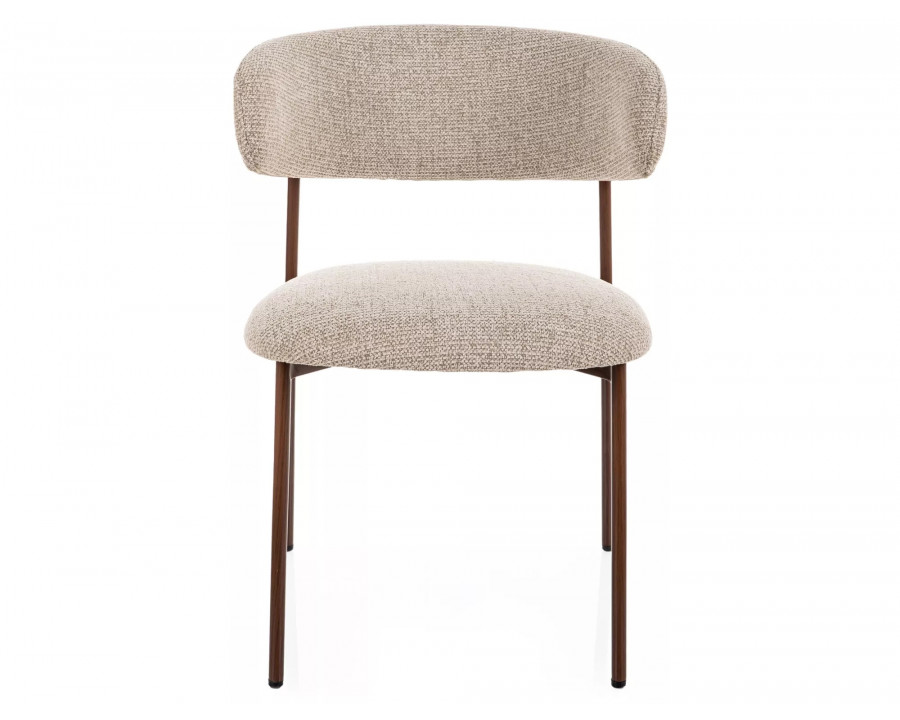 Стілець кухонний обідній м'який Elton D Бежева тканина Noelle / Горіх каркас