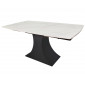 Стіл обідній розкладний GILBERT CERAMIC 160(240)*90 білий мат/чорний