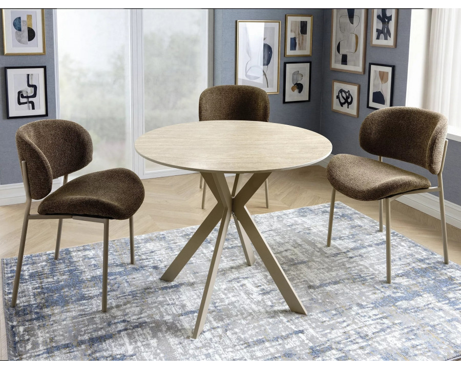 Стіл обідній кухонний Talia ø90 см Кераміка Беж / Кашемір каркас