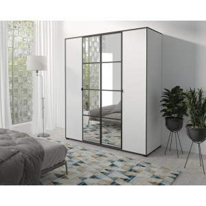 Шафа-купе OSLOI 180 180х206х65 білий / чорний