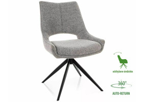 Стілець кухонний обідній м'який Fino I Сіра тканина Noelle / Чорний каркас