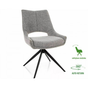 Стілець кухонний обідній м'який Fino I Сіра тканина Noelle / Чорний каркас