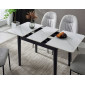 Стіл обідній розкладний TALLINN CERAMIC 90(120)*70 білий / чорний каркас