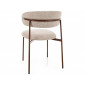 Стілець кухонний обідній м'який Elton D Бежева тканина Noelle / Горіх каркас