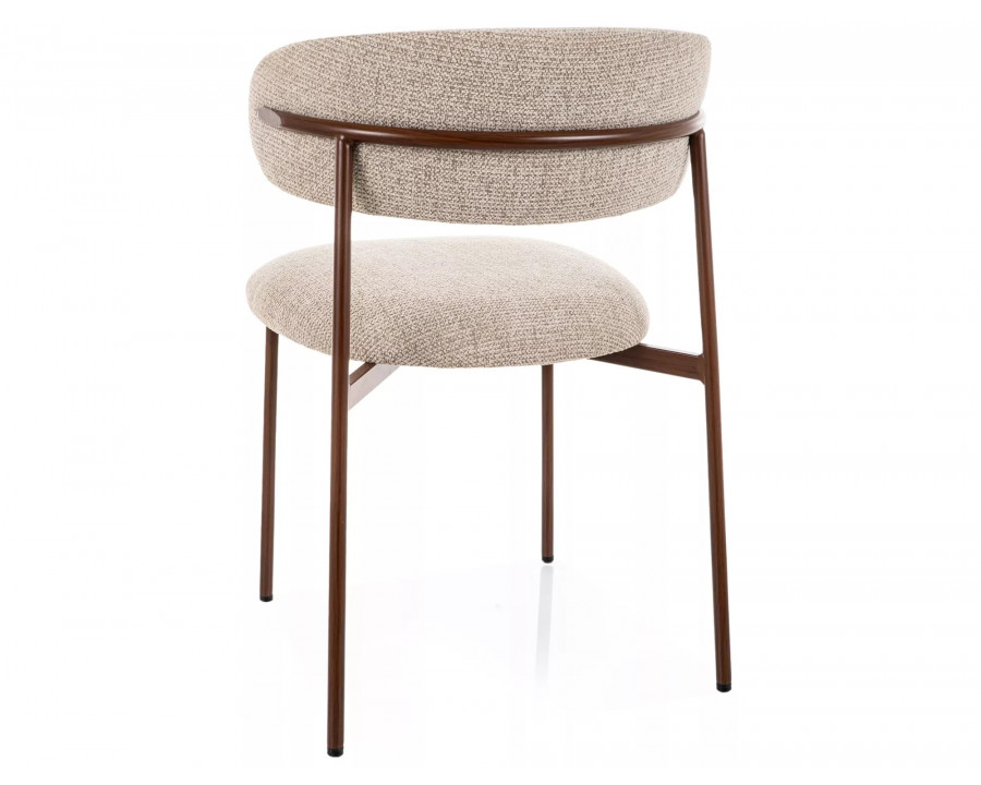 Стілець кухонний обідній м'який Elton D Бежева тканина Noelle / Горіх каркас
