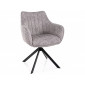 Стілець кухонний обідній м'який Azalia Leo Світло-сіра тканина / Чорний каркас
