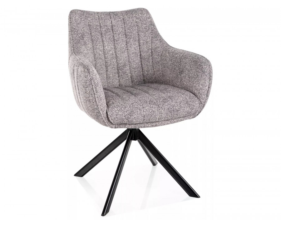 Стілець кухонний обідній м'який Azalia Leo Світло-сіра тканина / Чорний каркас