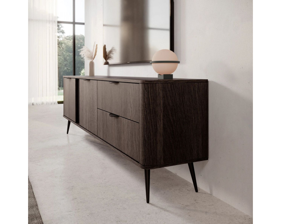 Тумба під ТВ Веріс / Veris 2D2S/195 2-дверна з 2 шухлядами Дуб дунін/чорний