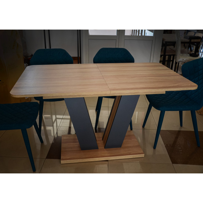 Стіл обідній Torino 140(180)x80 Блеквуд Ячмінний / Графіт