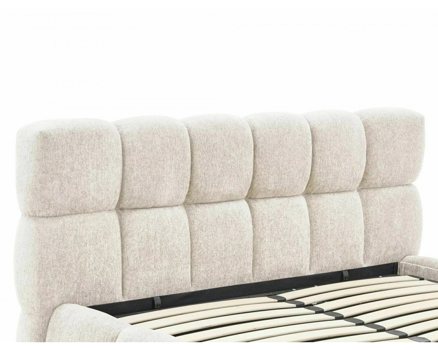 Ліжко полуторне м'яке Parma Raven 140×200 Бежева тканина