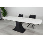 Стіл обідній розкладний GILBERT CERAMIC 160(240)*90 білий мат/чорний