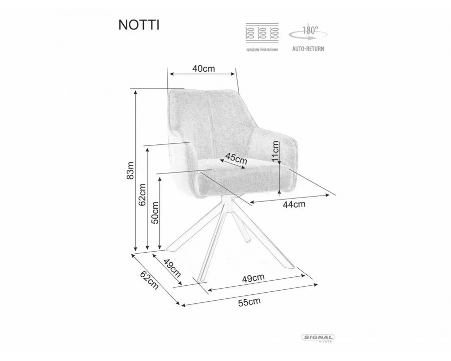 Стілець кухонний обідній м'який Notti Leo Сіра тканина / Чорний каркас