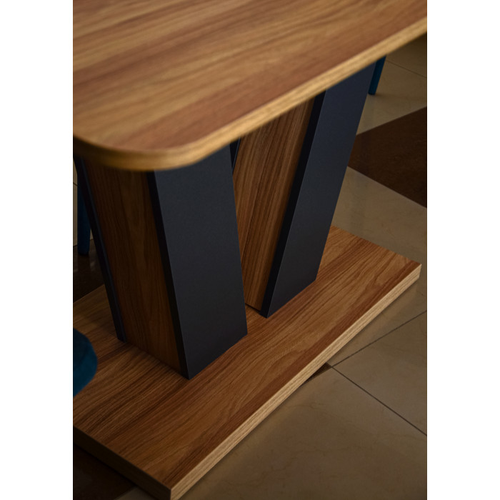 Стіл обідній Torino 140(180)x80 Блеквуд Ячмінний / Графіт