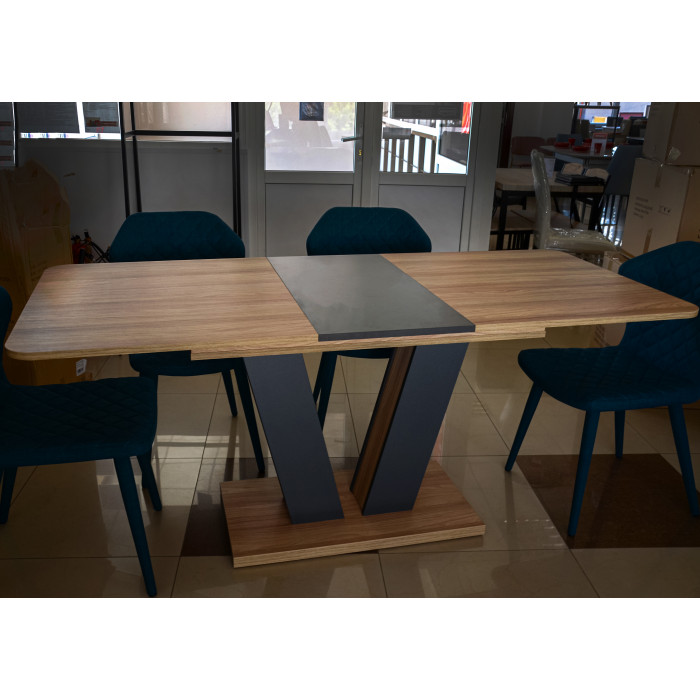 Стіл обідній Torino 140(180)x80 Блеквуд Ячмінний / Графіт