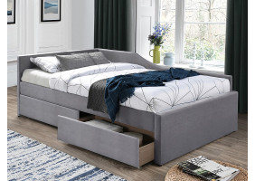 Ліжко односпальне ELIOT VELVET 120X200 сірий TAP. 142