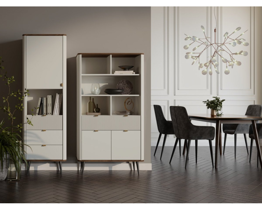 Вітрина MARLY REG 4 60х191х40 кашемір / горіх