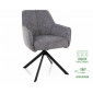 Стілець кухонний обідній м'який Notti Leo Сіра тканина / Чорний каркас