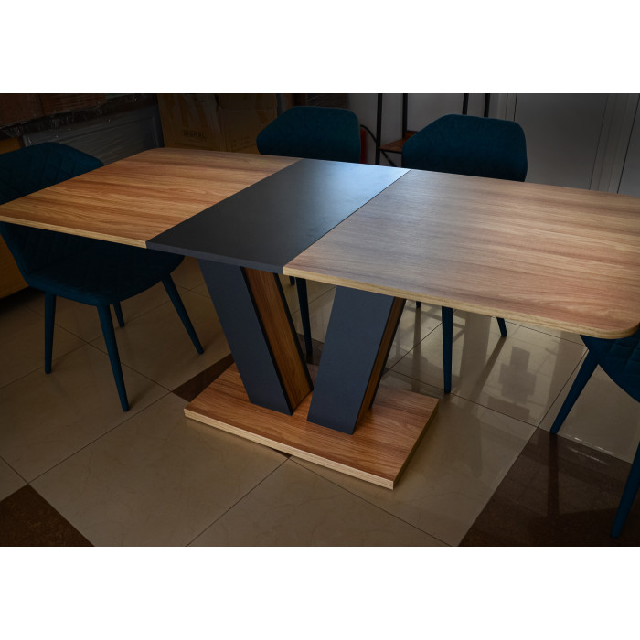 Стіл обідній Torino 140(180)x80 Блеквуд Ячмінний / Графіт