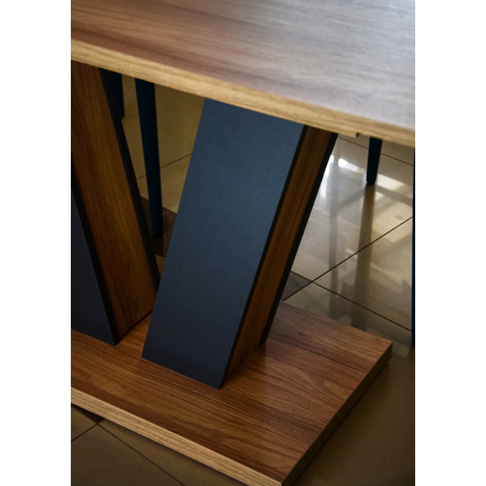 Стіл обідній Torino 140(180)x80 Блеквуд Ячмінний / Графіт